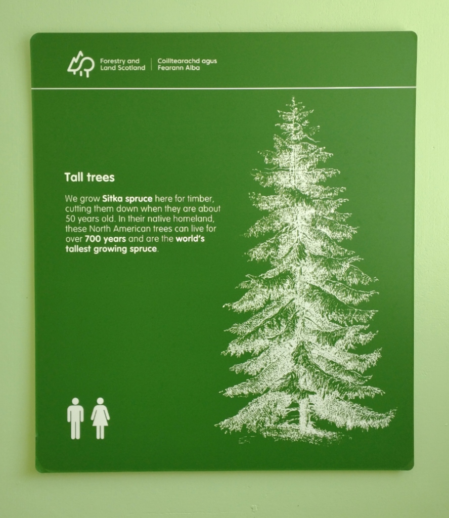 photograph of information panel in the toilets at Clatteringshaws visitor centre