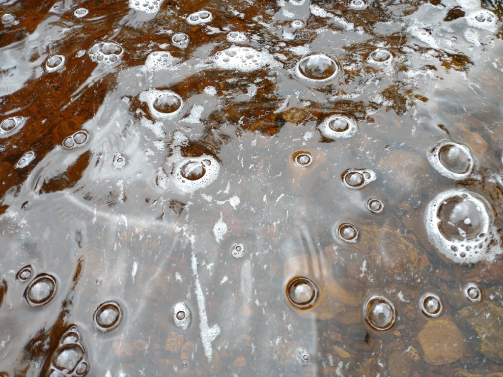bubbles on the water surface